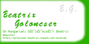 beatrix goloncser business card